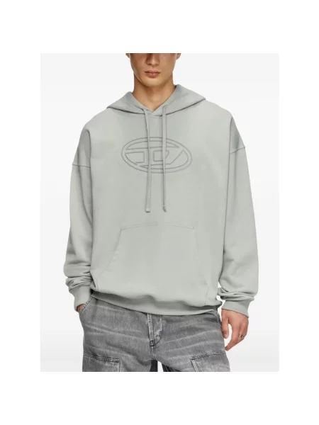 Bluza z kapturem Diesel z kapturem szara
