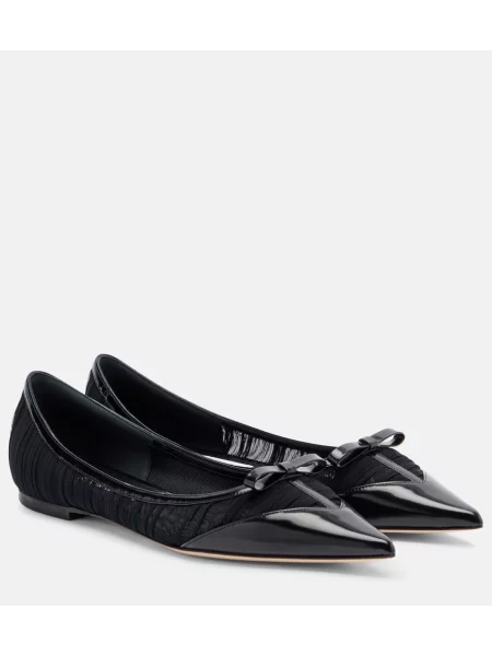 Usnjene balerinke Jimmy Choo črna