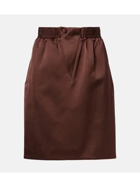Satynowa osłona spódnica ołówkowa Jacques Wei brązowa