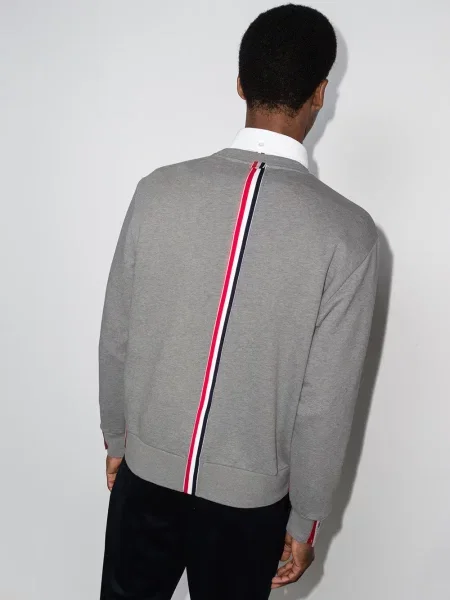 Pruhovaná mikina Thom Browne šedá