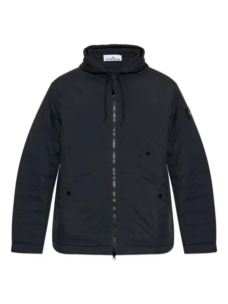 Geacă Stone Island cu glugă cu strasuri negru