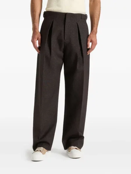 Plisované kalhoty Manière De Voir hnědé