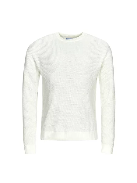 Pulover Jack & Jones tricotate cu decolteu rotund alb