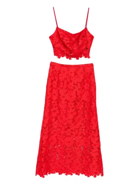 Fustă Blaklace cu model floral roșu