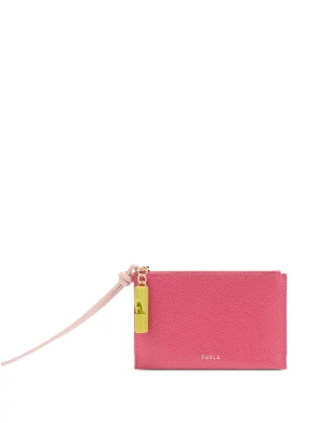 Kožna clutch torbica Furla ružičasta