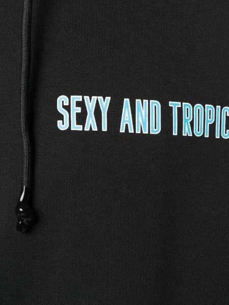 Șnur de strângere slogan hanorac cu glugă Versace Jeans Couture negru
