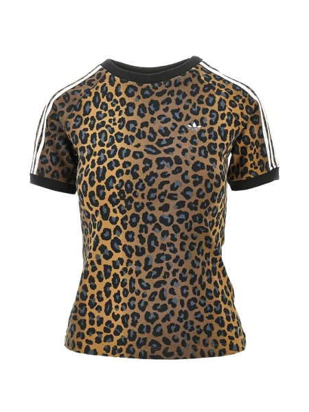 Pantaloni scurți Adidas cu imagine cu model leopard maro