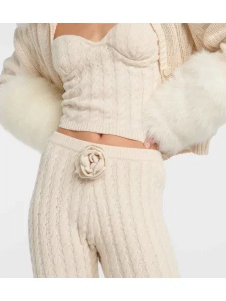 Pantaloni Magda Butrym cu model floral alb