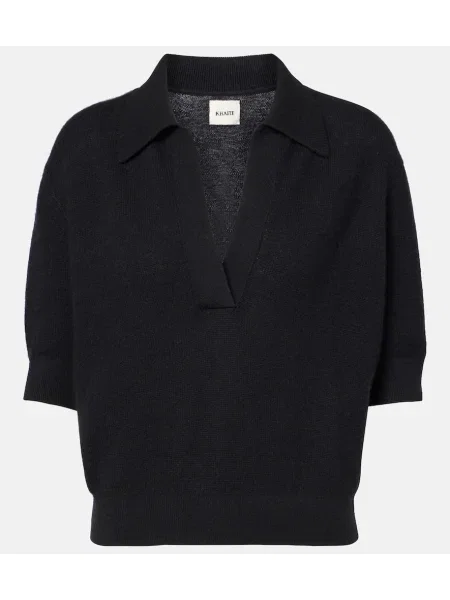 Polo majica Khaite iz kašmirja črna