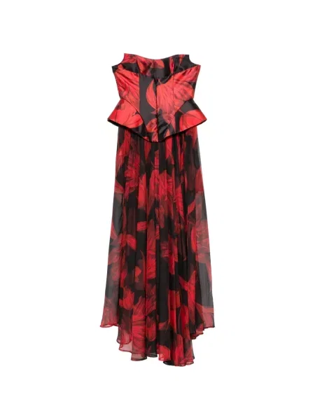 Rochie maxi Babylone Paris cu model floral cu imagine negru