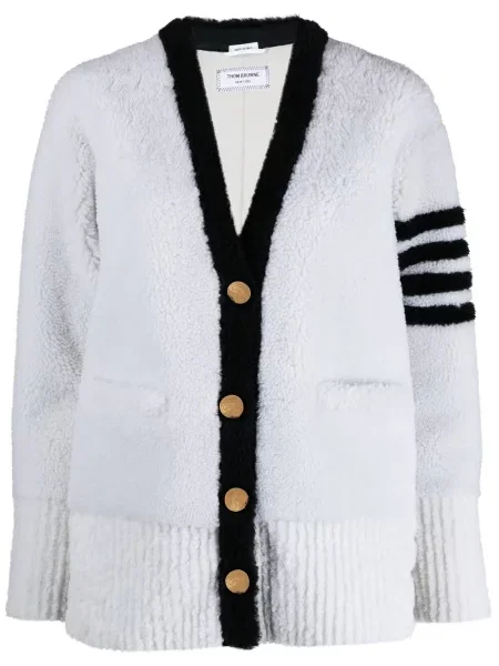 Cardigan Thom Browne cu dungi alb