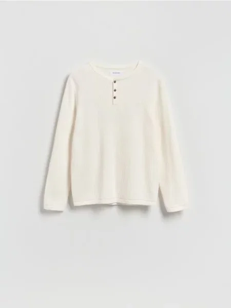Reserved Pulover din structurat crem