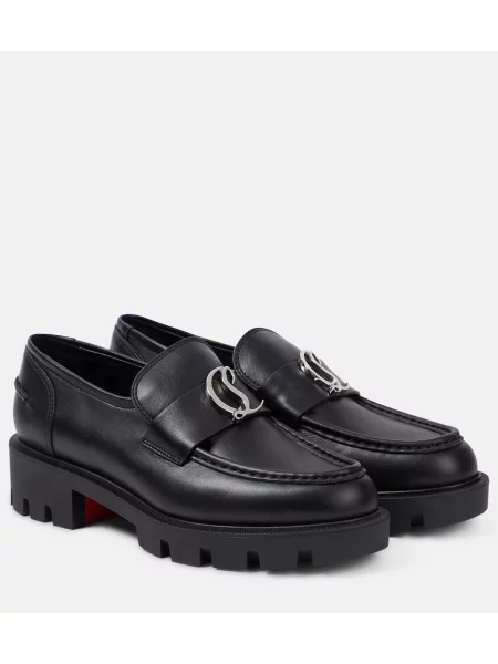 Usnjene loaferke Christian Louboutin črna