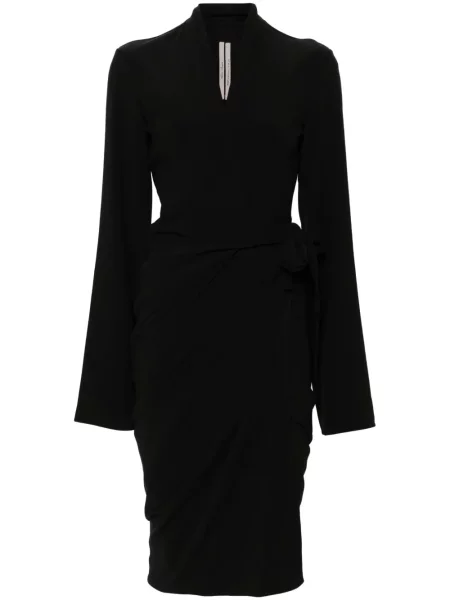 Rochie Rick Owens din crep de costum negru