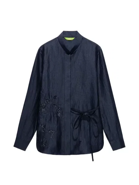 Koszula Shanghai Tang wiązana niebieska