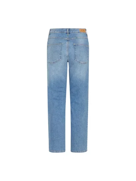 Jeansy Ichi z wysoką talią niebieskie