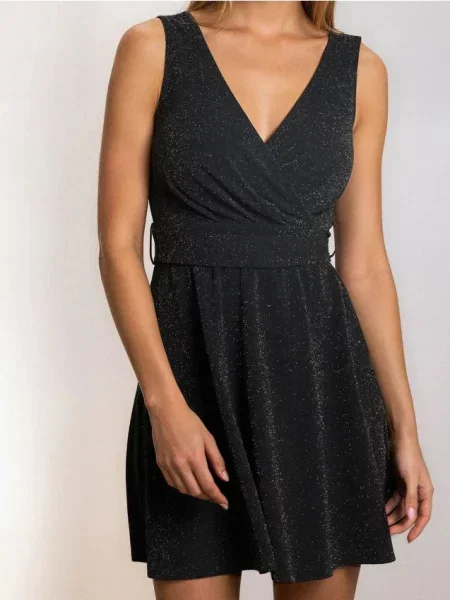 Міні-сукня з металізованою ниткою чорний