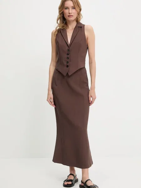 Елек и пола Answear Lab кафяво