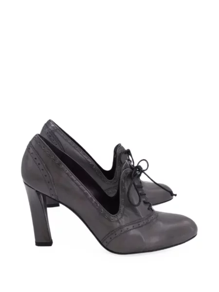 Pantofi cu toc Stuart Weitzman cu șireturi din dantelă gri