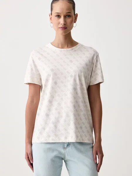 Guess tricou pentru femei din RHOMBUS bej