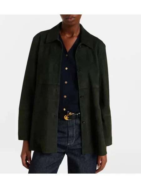 Geacă 's Max Mara din piele de căprioară verde
