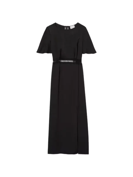 Rochie maxi Claudie Pierlot din dantelă cu spatele deschis negru