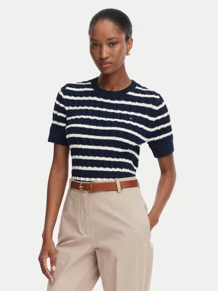 TOMMY HILFIGER Svetr modrá bílá