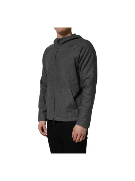 Kurtka bomber Dolce And Gabbana z kapturem szary