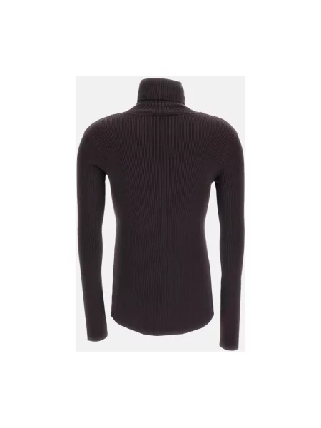 Dzianinowy sweter z golfem Elisabetta Franchi do golfa brązowy