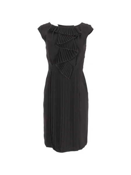 Rochie midi Max Mara plisată până la genunchi de costum maro