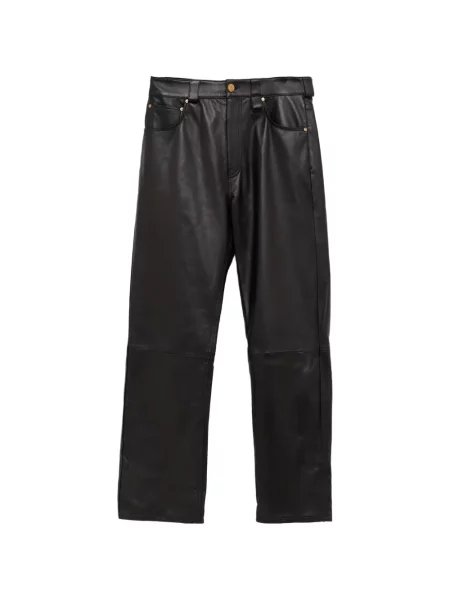 Pantaloni Willy Chavarria din piele negru