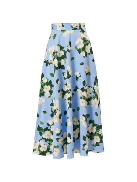 Fustă midi Carolina Herrera cu model floral cu imagine albastru
