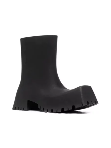 Lniane botki Balenciaga czarne
