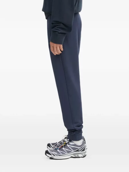 Pantaloni Maison Kitsune cu broderie alergare albastru
