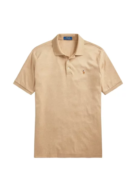 Tricou polo Polo Ralph Lauren cu glugă cu blană cu broderie roșu