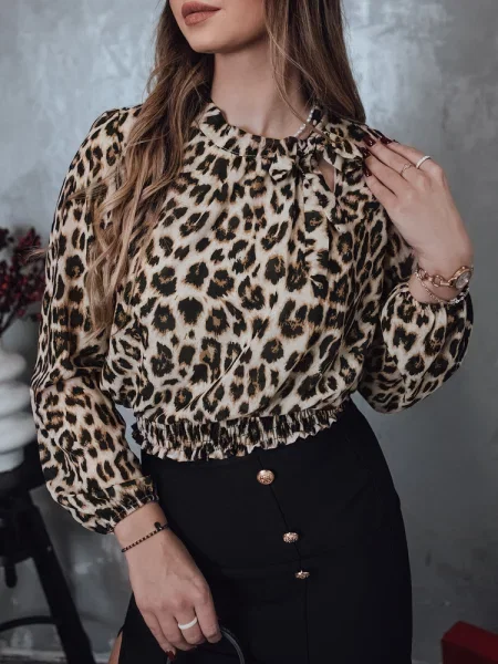 Bluzka oversize SAVANATOP w panterkę Dstreet