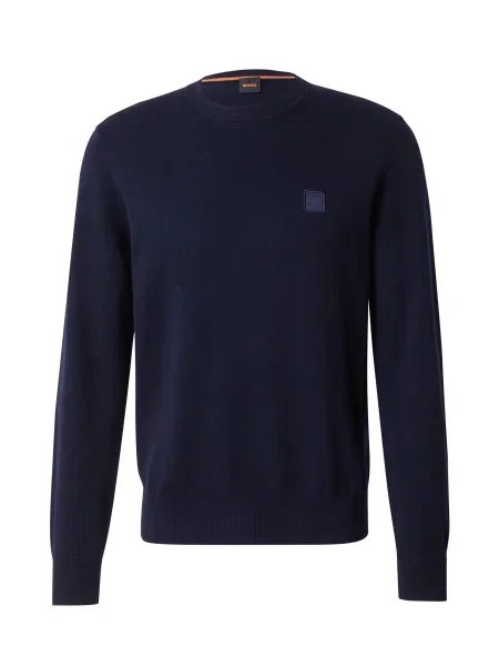 BOSS Pulover Kanovano_S albastru închis portocaliu