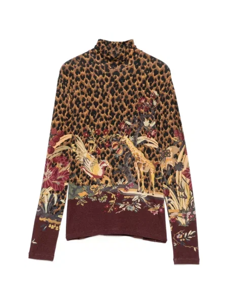 Top Etro cu model floral cu imagine maro
