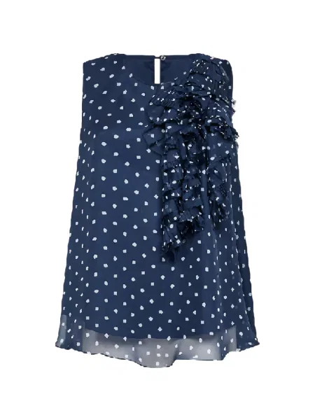 Top P.a.r.o.s.h. cu volane albastru