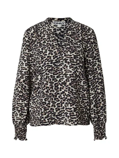 ONLY Bluză ONLMETTE pământiu / gri piatră negru