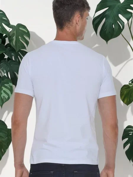 Tricou Dewberry cu decolteu în V alb