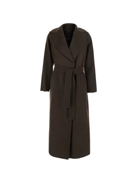 Cu centură palton 's Max Mara cu rever maro