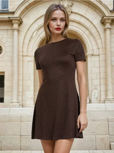 В’язане міні-сукня бордовий