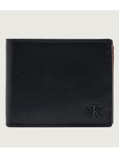 Calvin Klein Portofel Bold Ck Suede Billfold W/ Coin negru