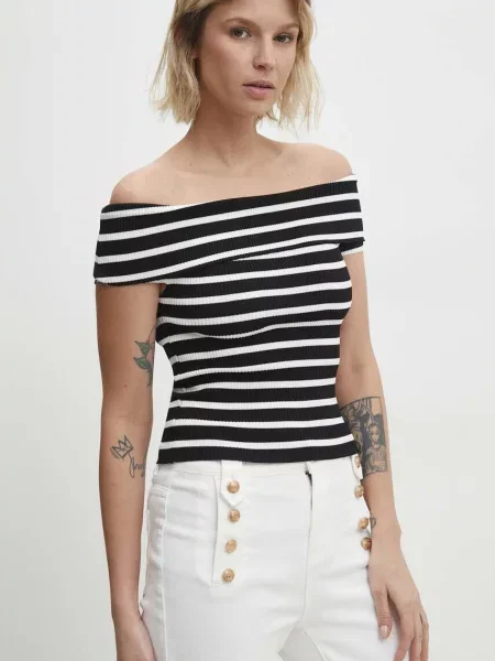 Блуза Answear Lab с десен черно