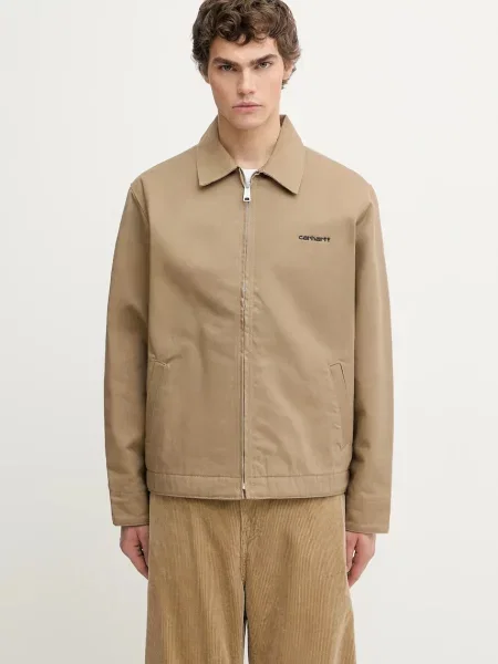Carhartt WIP geacă jeans Module Script Jacket de tranziție bej