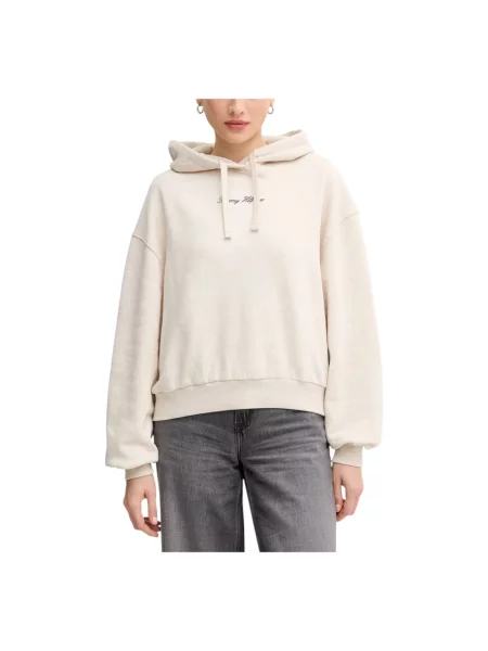 Tommy Hilfiger bluza z kapturem z nadrukiem beżowy