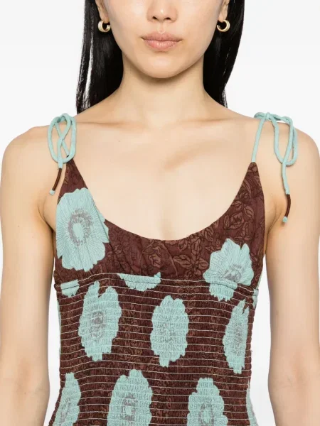 Rochie midi Free People până la genunchi de costum maro
