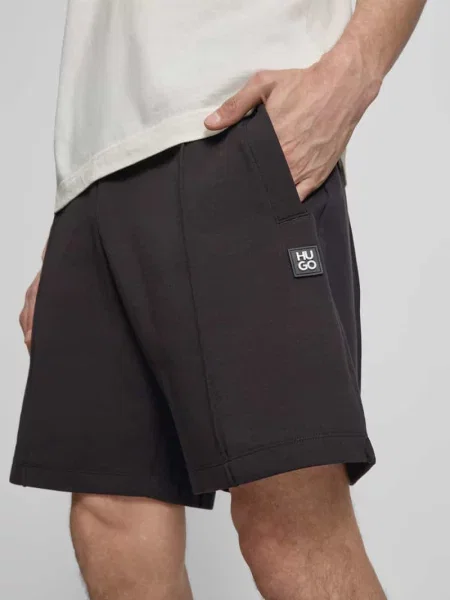 Szorty dresowe z mieszanki bawełny w kroju regular fit model DIMACSHORT' Hugo czarne