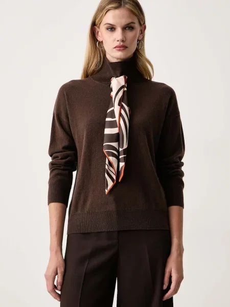 Seventy Venezia sweter wełniany brązowy